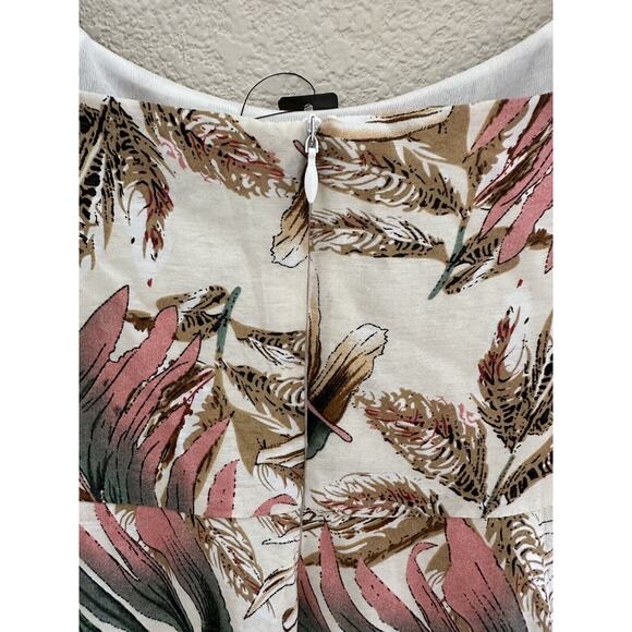 Coco Cabana Sleeveless Flutter Sleeve Leaf Shift Dress Size Large NWT - Picture 8 of 10